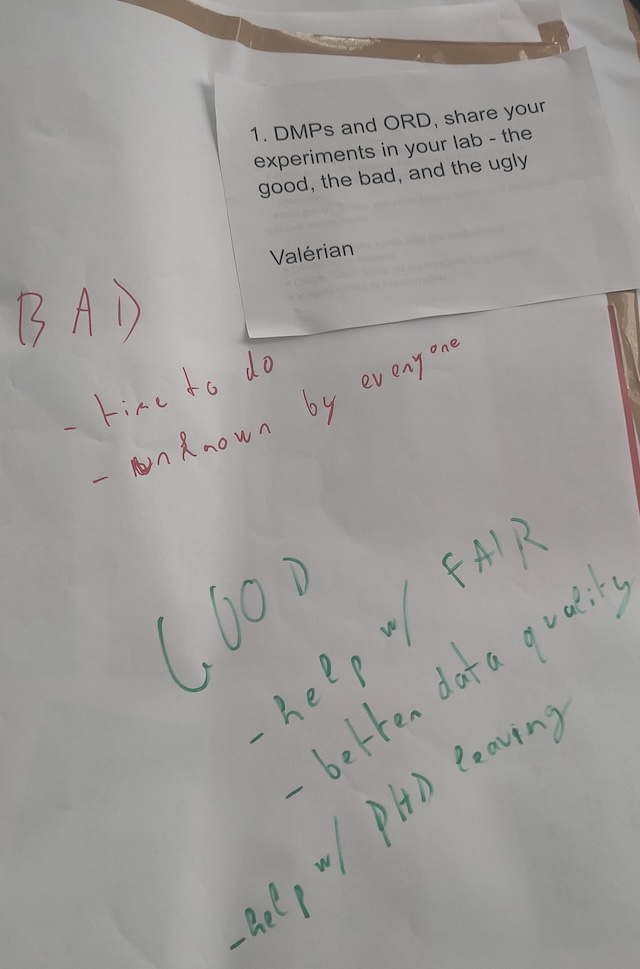 Sheet for how DMPs are used in the lab